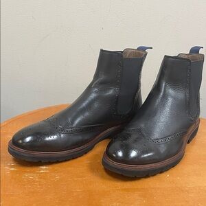 Men's Black Leather Chukka Wingtip Boots